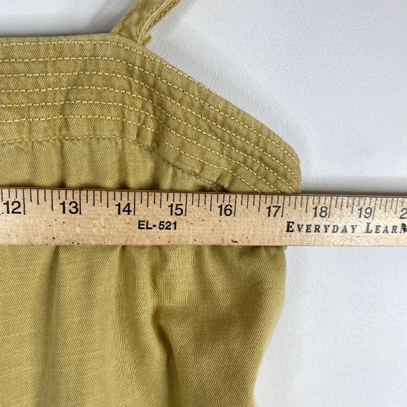 Anthropologie Postmark Linen Jumpsuit M Slouchy Mustard Yellow Pockets Cottage - Picture 10 of 15